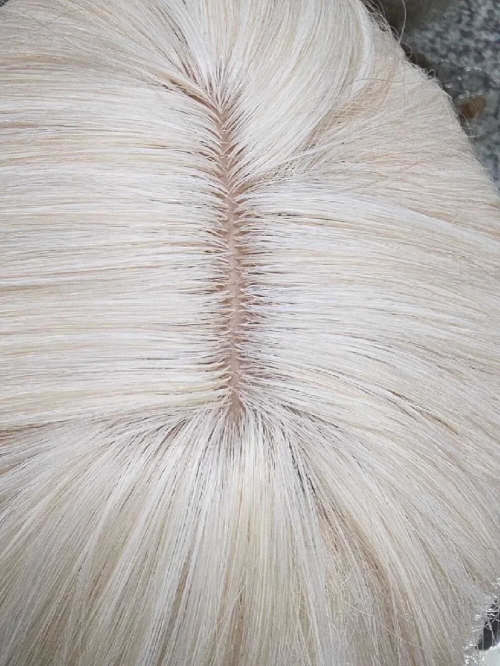 Premium Women's Short Straight Wig with Bangs - Ivory White